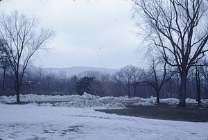 View of Taconic Range and long distance telephone line cut south of the HMF. Photo taken from Thornlibank Road near West Main St.
