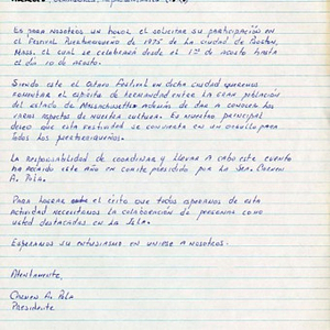 Draft of an open letter from Carmen A. Pola, President of the Festival Puertorriqueño de Massachusetts, to Puerto Rican Mayors, Senators and Representatives, letting them know about the Festival