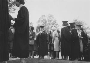 Graduates and Guests mingling 1964.