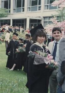 Graduate with Bouquet.
