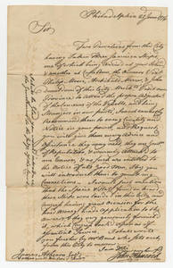 Letter, 1776 June 22, Philadelphia [Pa.] to James Athearn, Martha's Vineyard [Mass.]