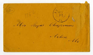 Correspondence by Rufus Chapman, 1862