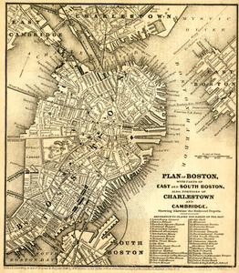 Plan of Boston With Parts of East and South Boston, Also Portions of Charlestown and Cambridge.