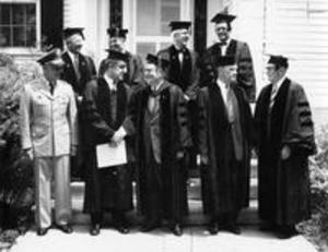 Faculty in Commencement robes, 1959