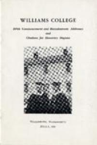 Williams College Commencement and Baccalaureate Addresses, 1958
