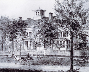 Lithograph of the Emily Dickinson Homestead, 1856
