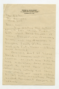 Letter to David Grayson, October 4, 1915