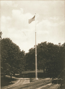 American flag on Amherst Town Common