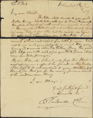 Letter from Philander Chase to Dr. Charles Frederick Beck, 1839 January 7