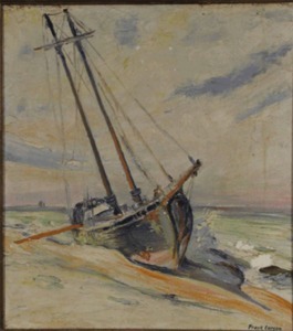 "Untitled (Beached boat)" Frank Carson (1881-1968)