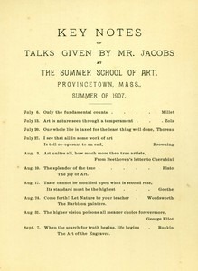 "Art Talks" (Summer of 1907)