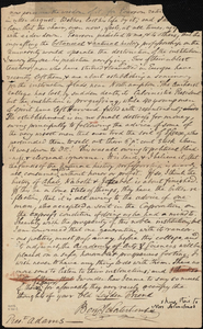 Letter from Benjamin Waterhouse to John Quincy Adams