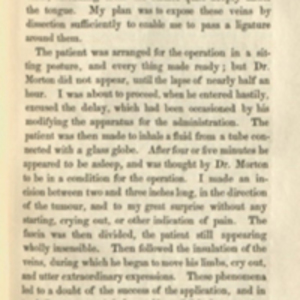 Description of the Gilbert Abbott Operation at Massachusetts General Hospital.