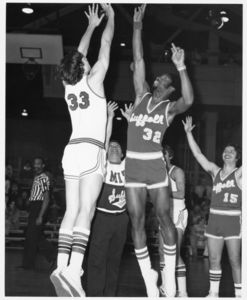 Suffolk University men's basketball game versus MIT, 1977