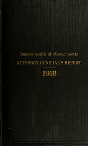 Report of the attorney general for the year ending January 15, 1919