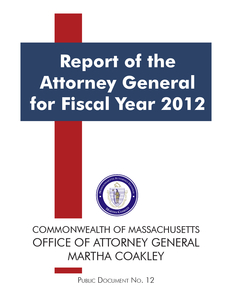 Report of the Attorney General for Fiscal Year 2012