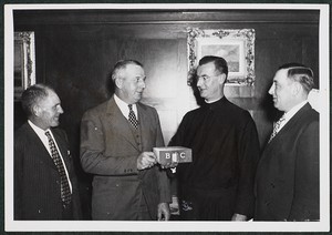 Rev. William L. Keleher, third from the left, with other officials of the Bricklayers Benevolent and Protective Union