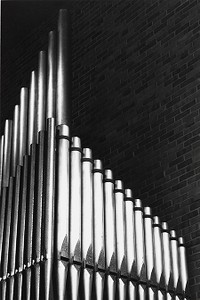 Organ pipes, possibly from a church organ