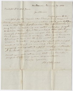 Benjamin Silliman letter to Edward Hitchcock, 1833 January 19