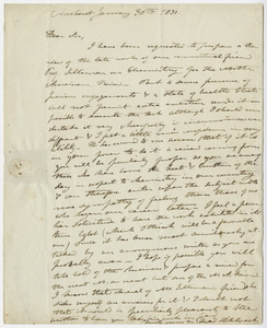 Edward Hitchcock letter to unidentified recipient, 1831 January 30