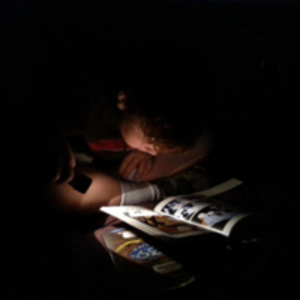 Fourth grader reading