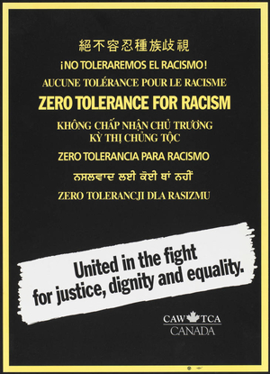 Zero tolerence for racism : United in the fight for justice, dignity and equality