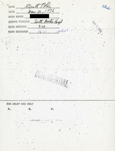 Citywide Coordinating Council daily monitoring report for South Boston High School by Everett Blake, 1976 March 24