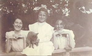 Aunt, boarder, and friend with cat