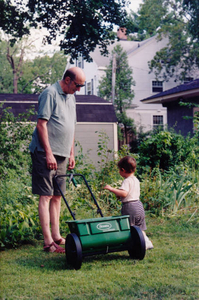 Helping in the garden