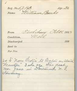 Tewksbury Almshouse Intake Record: Burke, William