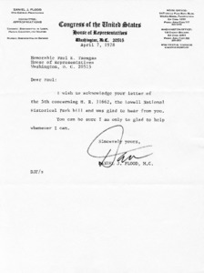 Letter to Paul E. Tsongas from Daniel J. Flood