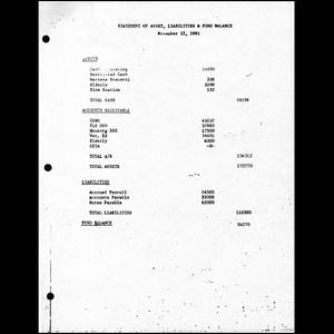 Financial statements for November 12, 1981.
