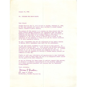 Letter, Citizens for Human Rights, January 21, 1964.