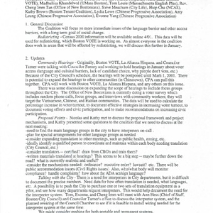 Documents related to the Multilingual Voting Rights Coalition