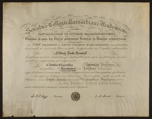 Harvard University diploma, 1909