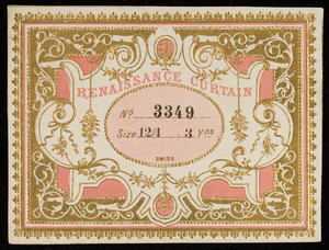 Label for Renaissance Curtain, silk manufacturer, location unknown, undated