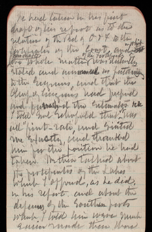 Thomas Lincoln Casey Notebook, September 1889-November 1889, 25, he had taken in his first draft