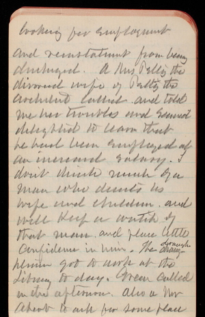 Thomas Lincoln Casey Notebook, September 1888-November 1888, 33, looking for employment