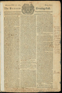 The Boston Evening-Post, 22 October 1770