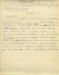 Letter from Benjamin Smith Lyman to Elmer H. Lawall