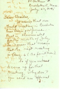 Letter from Hilda Sidaras to Charles L. Whipple