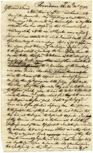 Draft of letter from Moses Brown to Samuel Elliot