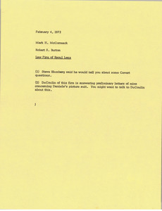 Memorandum from Mark H. McCormack to Robert S. Burton