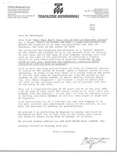 Letter from Filippo Masci to Mark H. McCormack
