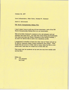 Memorandum from Mark H. McCormack to Dave DeBusschere, Mike Clark and Michael W. Halstead