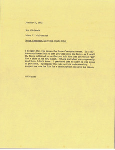 Memorandum from Mark H. McCormack to Jay Michaels