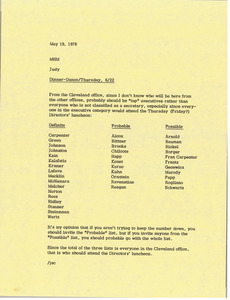 Memorandum from Judy A. Chilcote to Mark H. McCormack