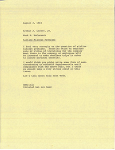 Memorandum from Mark H. McCormack to Arthur J. Lafave