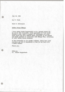 Memorandum from Mark H. McCormack to Ian T. Todd