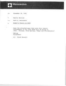 Memorandum from Mark H. McCormack to Martin Ehrlich